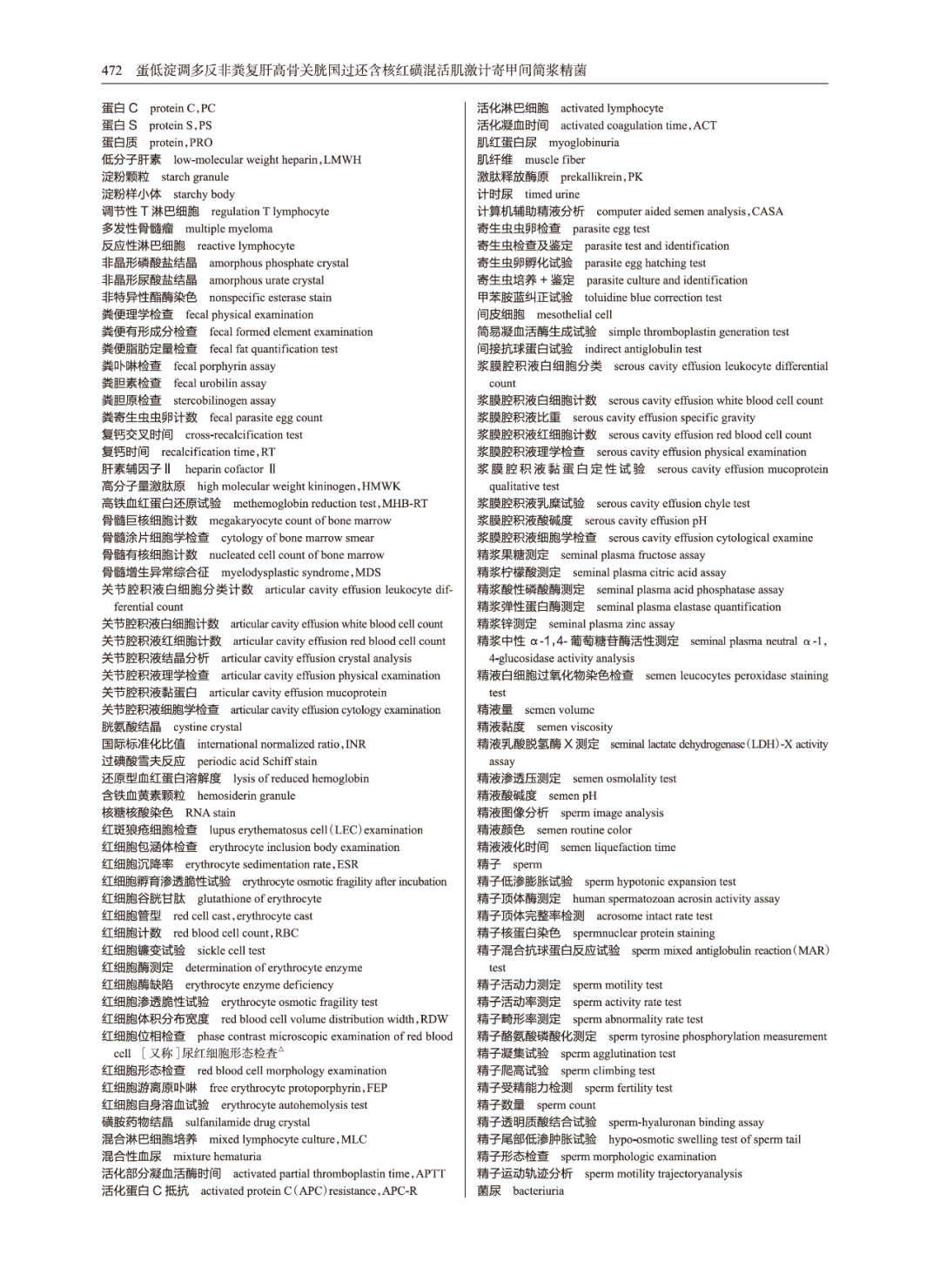 最新！常用臨床醫(yī)學(xué)名詞：醫(yī)學(xué)檢驗(yàn)科（2023年版）